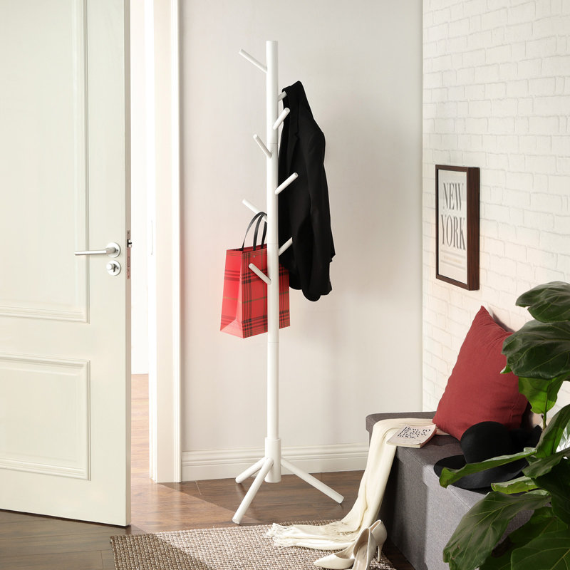 Ebern Designs Geesche 8 Hook Freestanding Coat Rack & Reviews Wayfair